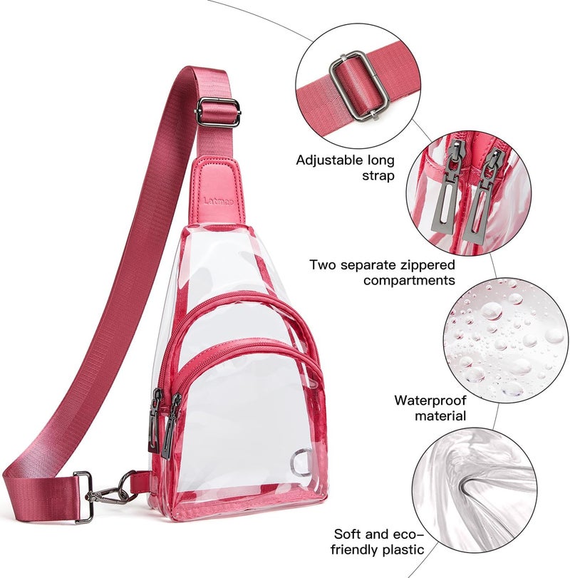 LATMAP Clear bags Stadium Approved Crossbody Sling Bag Fanny Pack Backpack Purses for Women Men Belt bag for stadium events - Image 5